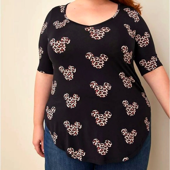 NWT TORRID TUNIC TOP MICKEY MOUSE SHIRT LEOPARD PRINT ANIMAL PRINT  Plus Size 4X - Picture 6 of 9
